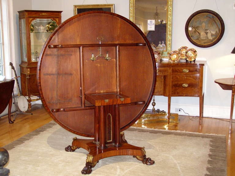 English Regency Inlaid Mahogany Tilt Top Breakfast or Dining Table circa 1835 4