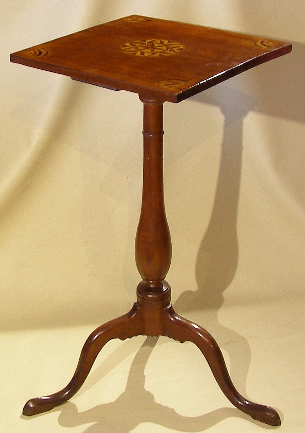 American Federal Period Inlaid Cherry Candle Stand