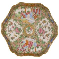 19th Century Chinese Export Porcelain Mandarin Subject Tray
