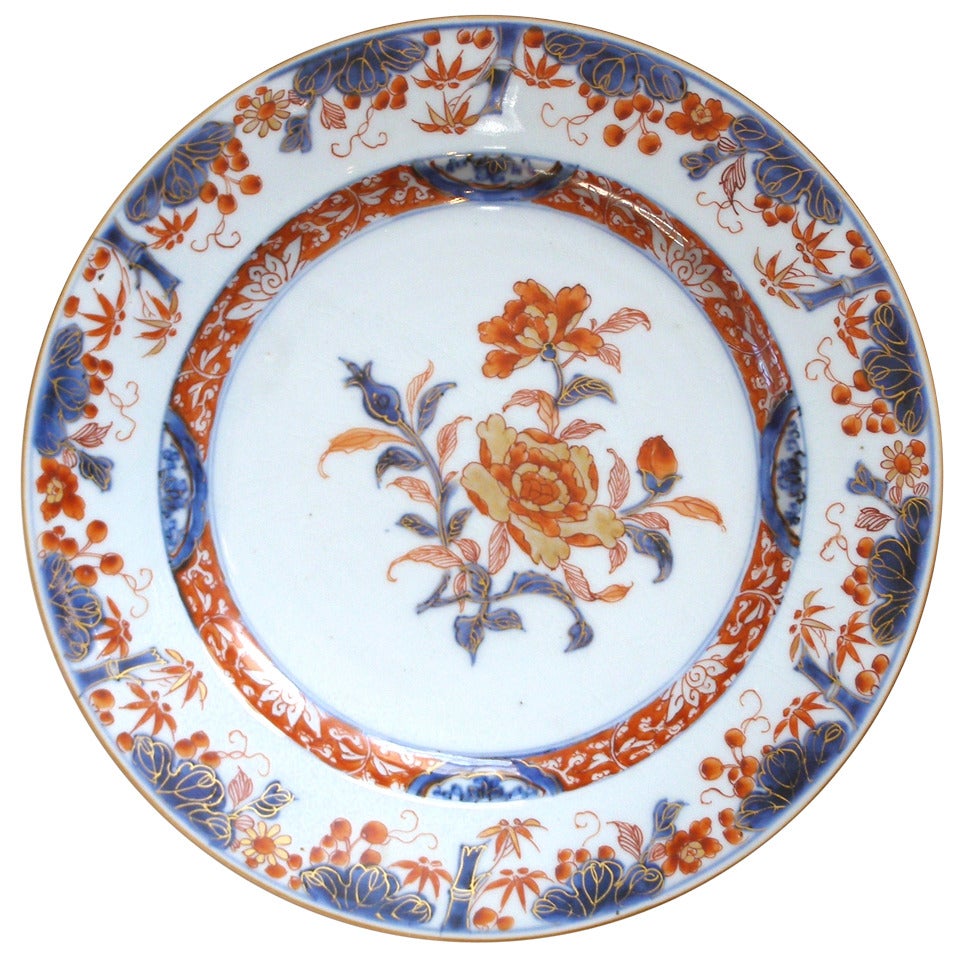 18th Century Chinese Imari Pattern Plate
