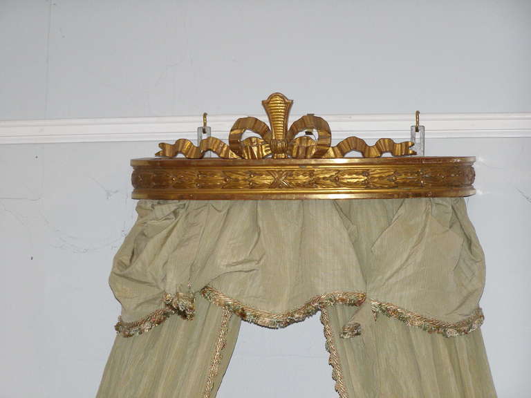 19th Century Louis XVI Style Carved and Gilded Bed Corona