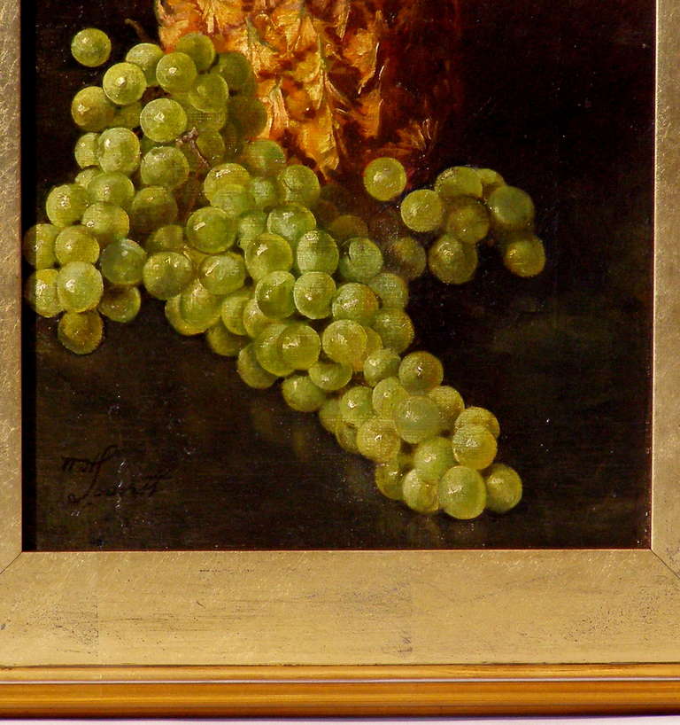 American Oil Painting of Fruit By William Homer Leavitt Ca. 1900 In Excellent Condition In Great Barrington, MA
