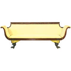 Used American Neoclassical Carved Mahogany and Gilded Sofa, New York, Circa 1820