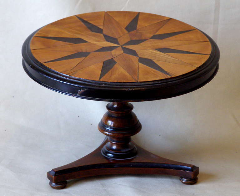 Miniature English Inlaid Mahogany Tilt Top Center or Breakfast Table, circa 1840 In Excellent Condition In Great Barrington, MA