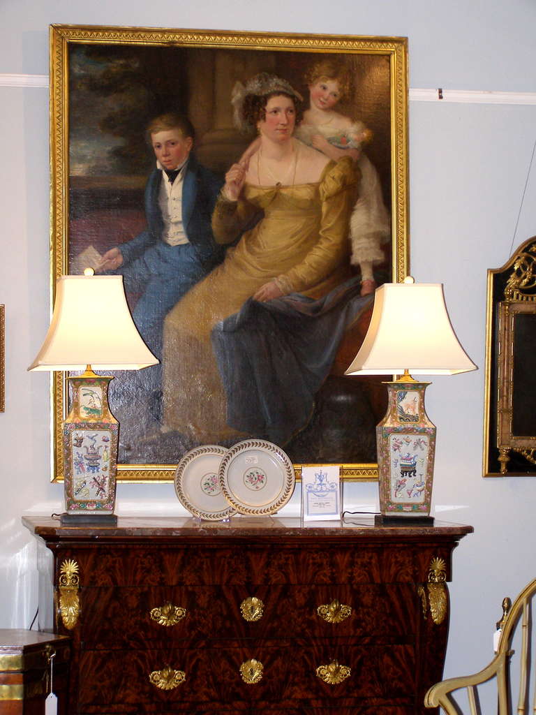 Pair Chinese Export Famille Rose Porcelain Vases Converted to Lamps, ca. 1850 2
