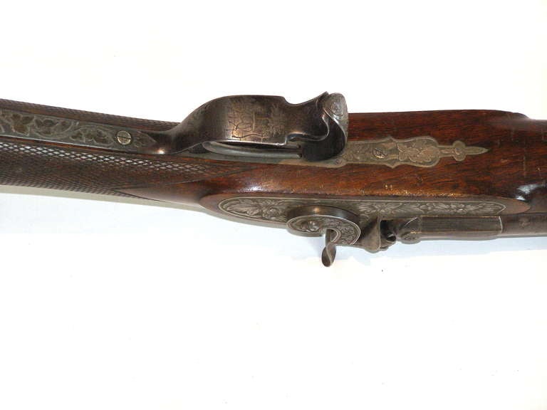 19th Century Fancy Double Barrel Percussion Shotgun