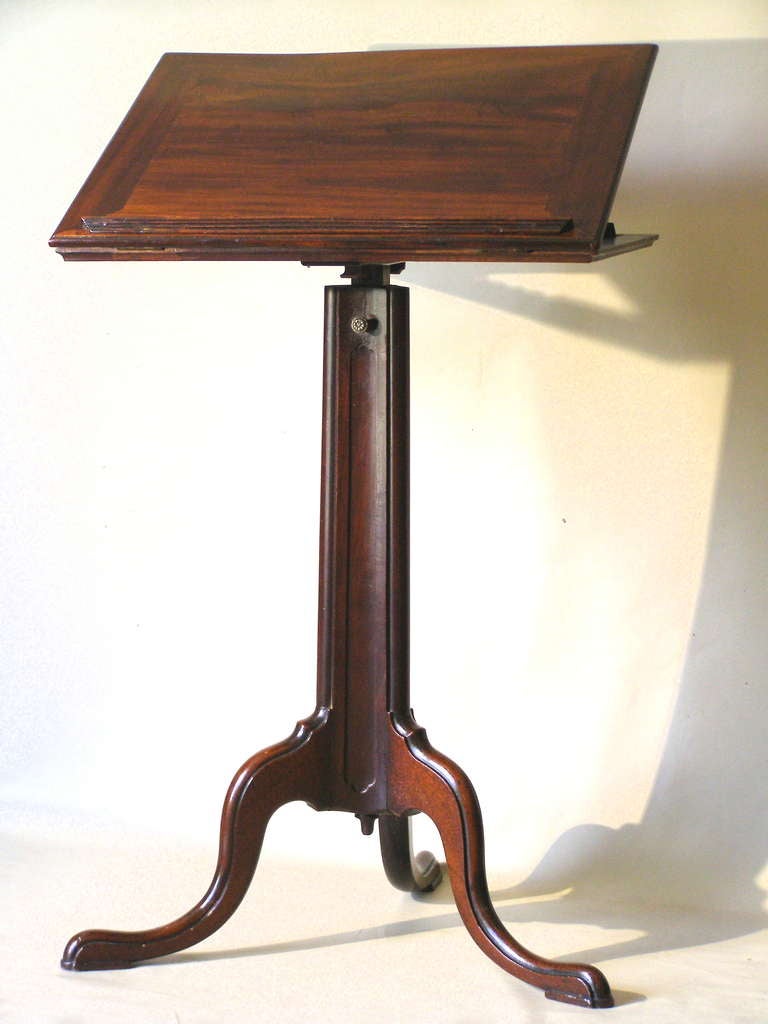 Reading stands  made before the Victorian Period are pretty scarce items. This is the first Regency one I've encountered in the Gothic taste which had a strong revival from about 1810 to the 1830s.This stand can be used as a side table with the top