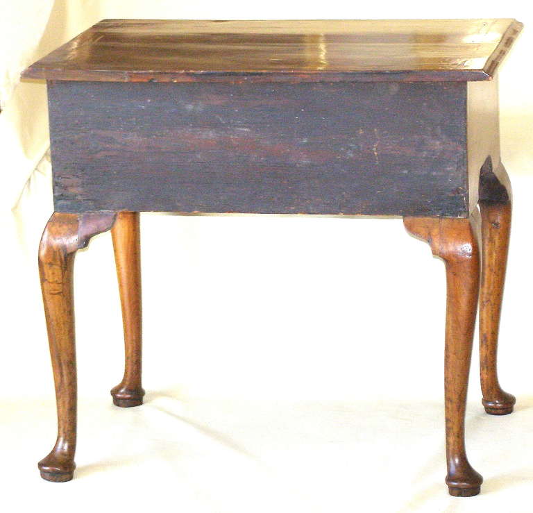 18th Century and Earlier English Queen Anne Inlaid Walnut 18th Century Low Boy or Dressing Table