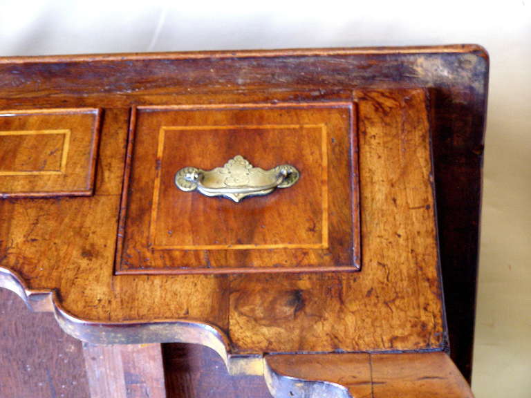 English Queen Anne Inlaid Walnut 18th Century Low Boy or Dressing Table 3