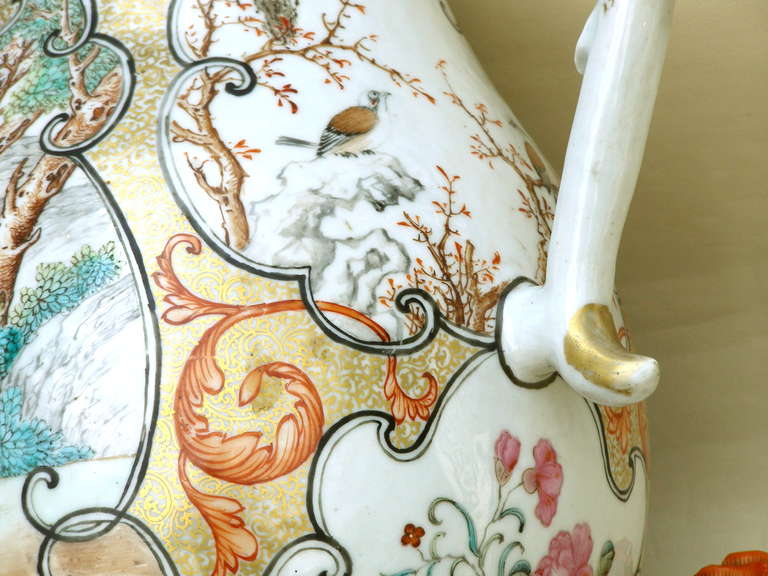 Enormous 18th Century Chinese Export Mandarin Porcelain Cider Jug 4