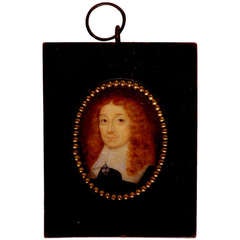 Miniature Water Color Portrait of John Milton, Poet & Defender of Freedom