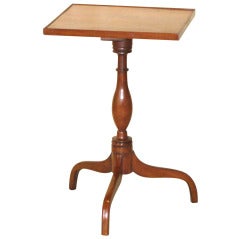 New England Federal Period Cherry Candle Stand Ca. 1820
