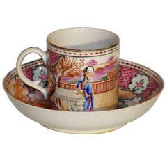 Chinese Export Mandarin Subject Cup and Saucer Ca. 1790
