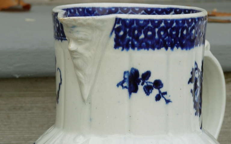 Worcester Blue and White Parrot and Fruit Decorated Jug ca. 1770 2