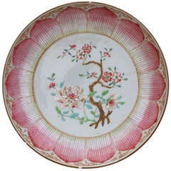 Chinese Export Porcelain Lotus Pattern Plate Ca. 1760