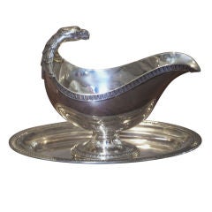Antique European Classical Style Silver Sauce Boat