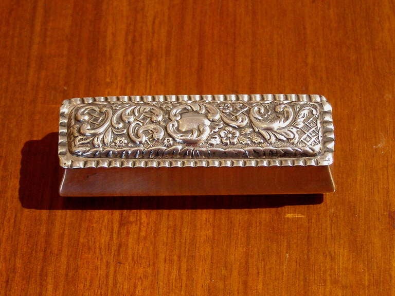 English Sterling Silver Stamp Box