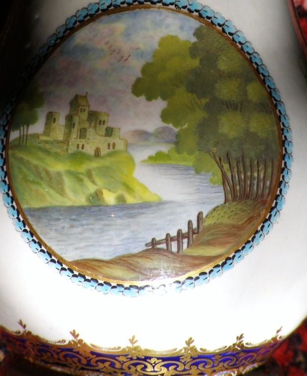 English 18th Century Early Worcester Earl of Dalhousie Scenic Pitcher In Excellent Condition In Great Barrington, MA