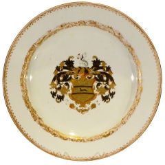 Chinese Export  Large Armorial Charger