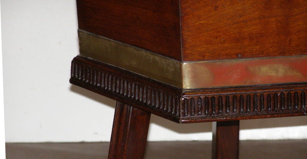 Georgian Mahogany18th Century Brass Banded Cellarette/Wine Cooler on Stand 1