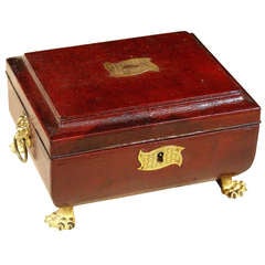 Antique English Regency Sewing or Valuables Box Early 19th Century