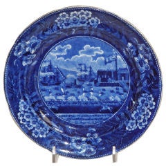 Historical Staffordshire  Plate "The Landing of Gen, Lafayette"