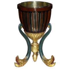 Remarkable European Wine Bucket With Dolphin Supports
