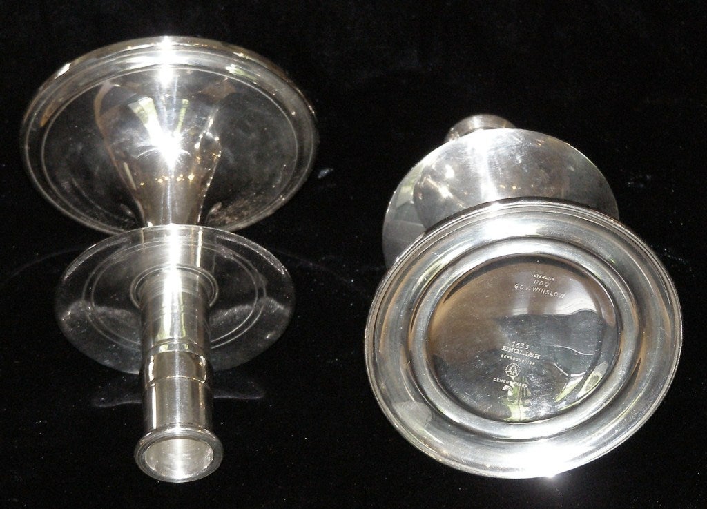 Mid-20th Century Pair 17th Century Style Sterling Candlesticks
