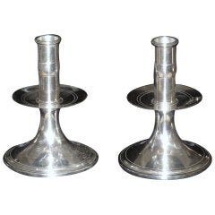 Vintage Pair 17th Century Style Sterling Candlesticks