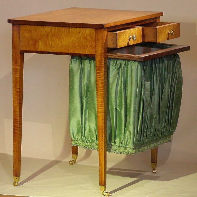 19th Century American Federal Period Two Drawer Stand/Sewing Table
