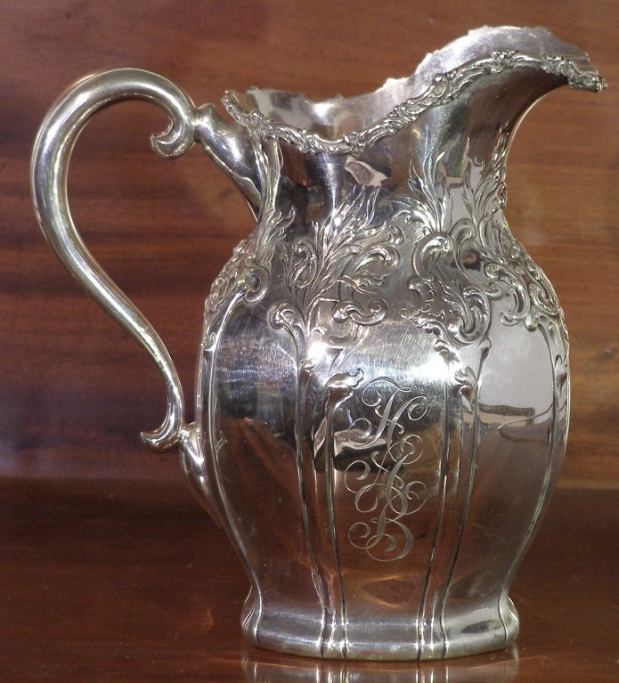American Art Nouveau Sterling Water Pitcher