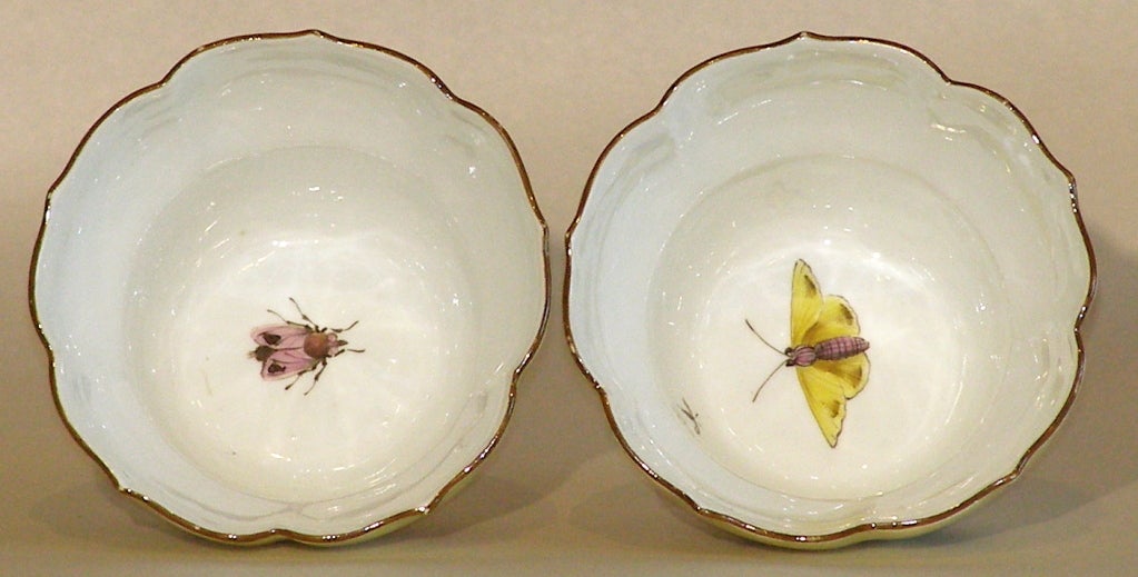 18th Century and Earlier Assembled Pair of 18th Century Meissen Cups & Saucers