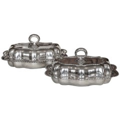 Pair of Sterling Silver Covered Entree Dishes