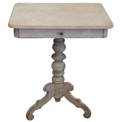 Swedish Pedestal Table with Apron Drawer