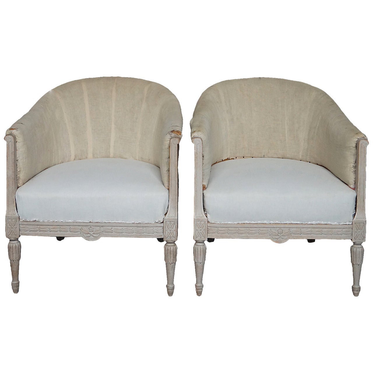 Pair of Gustavian Style Club Chairs