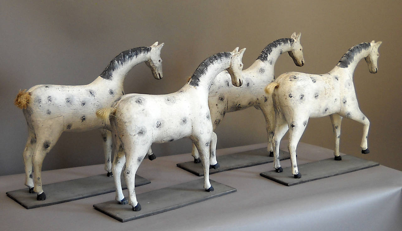 Swedish Set of Four Toy Horses For Sale