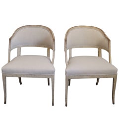 Pair of Swedish Barrel Back Chairs