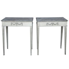 Pair of Free-Standing Gustavian Style Side Tables Pair of Free-Standing Gustavian Style Side Tables