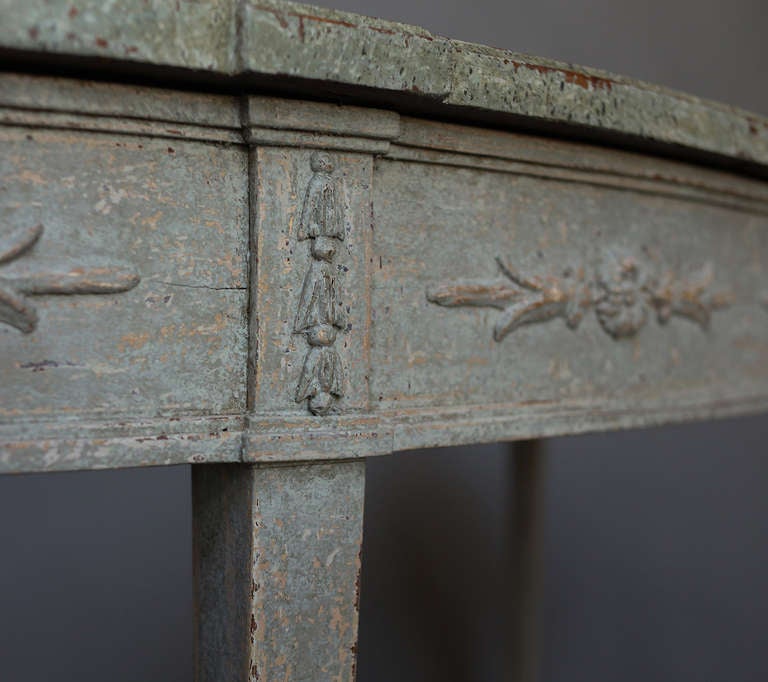 18th Century and Earlier Rare Pair of Period Console Tables in Original Paint For Sale