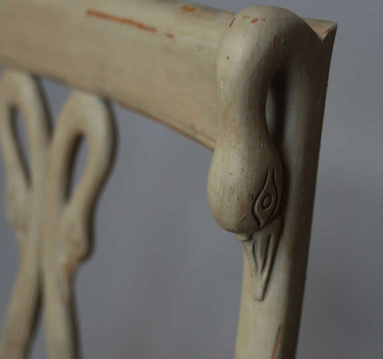 Wood Pair of Swedish Swan Arm Chairs