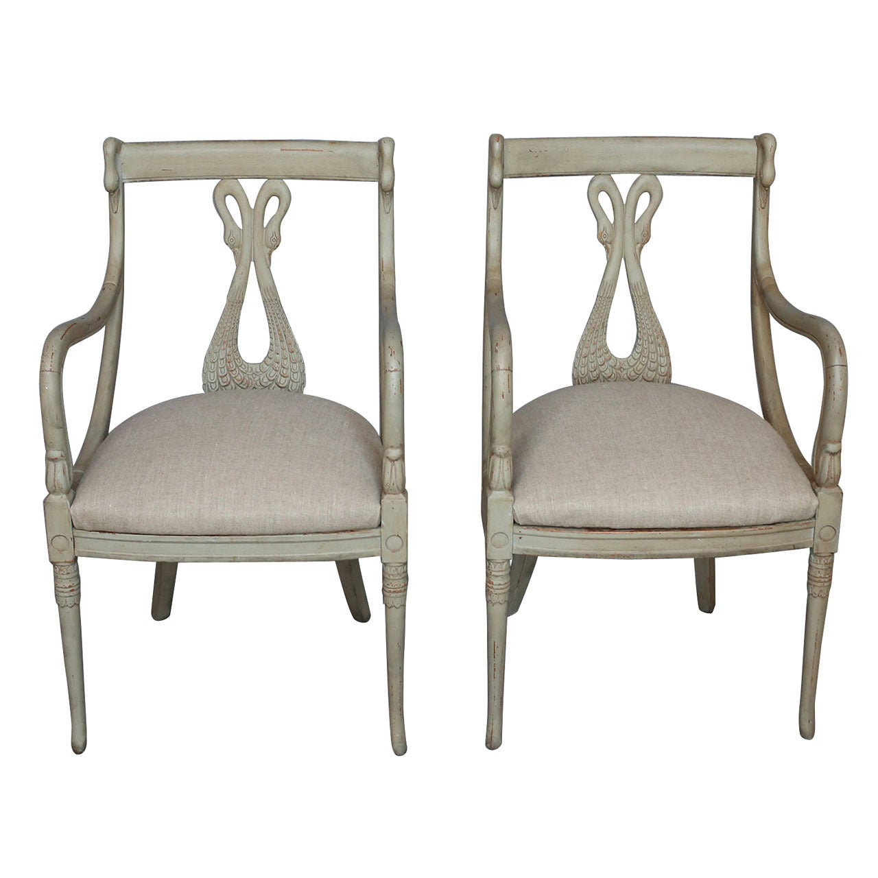 Pair of Swedish Swan Arm Chairs