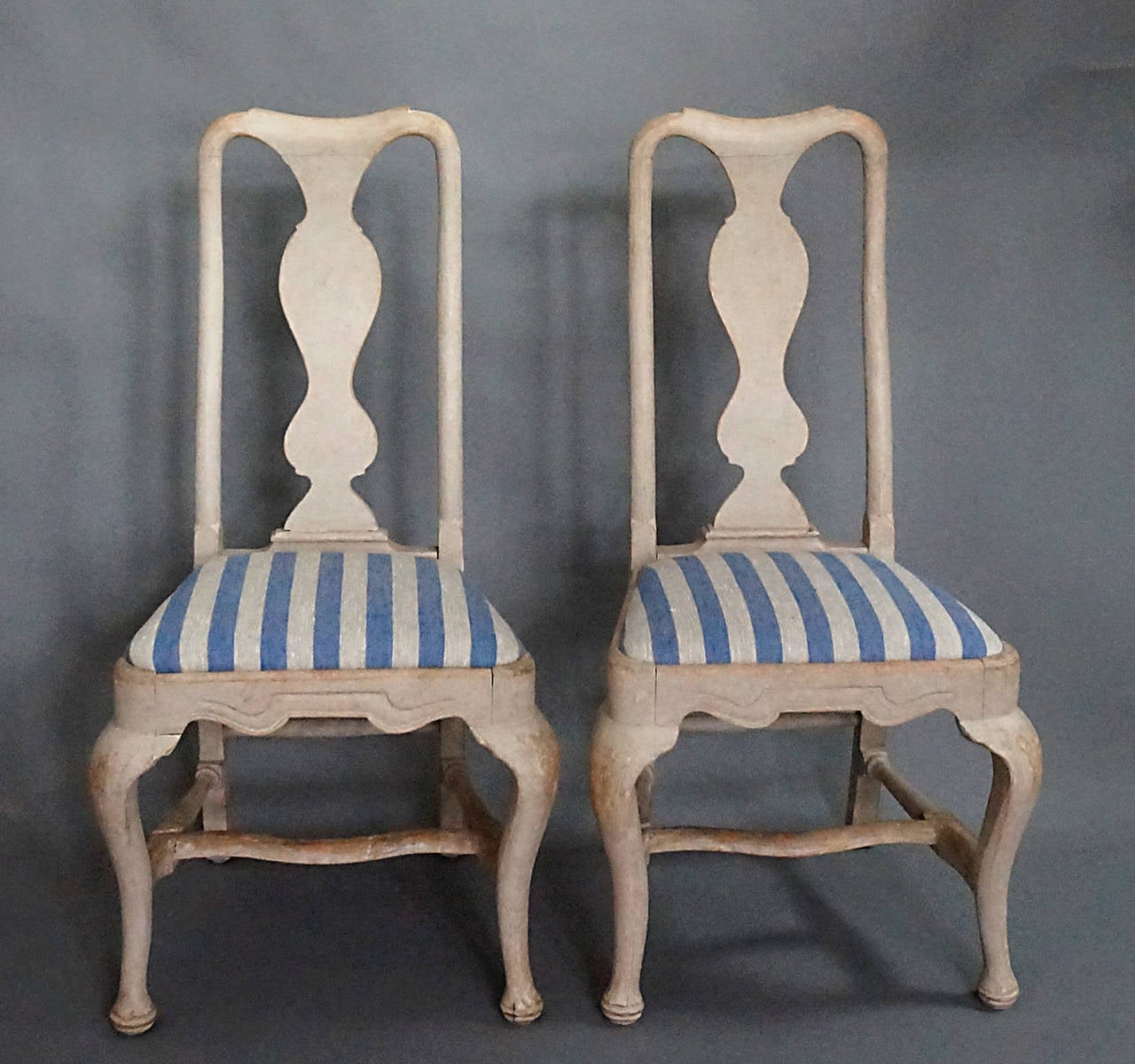 Swedish Set of Eight Rococo Style Dining Chairs For Sale