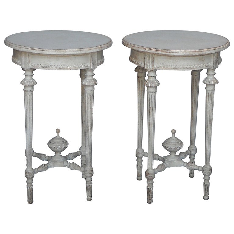 Pair of Gustavian Style Occasional Tables at 1stdibs