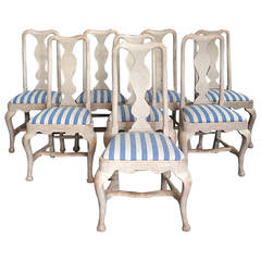 Set of Eight Rococo Style Dining Chairs