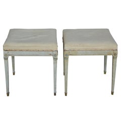 Pair of Neoclassical Stools with Bronze Mounts