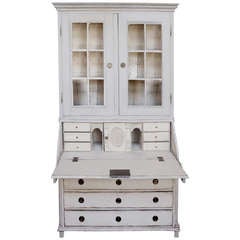 Gustavian Secretary with Glass Front Library