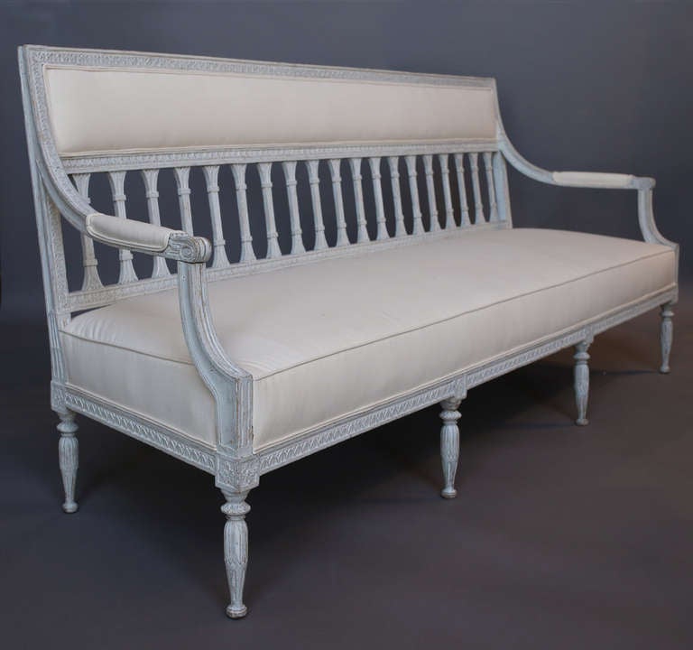 Swedish Period Gustavian Sofa Bench For Sale