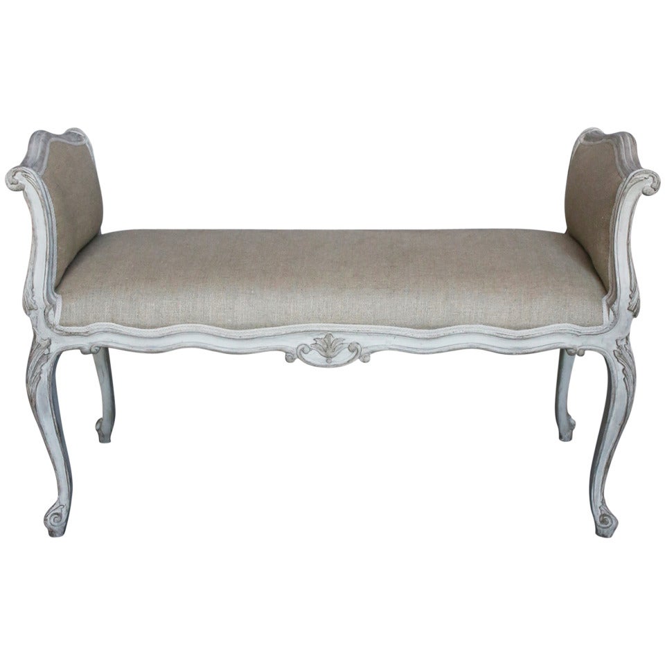 Swedish Rococo Style Bench For Sale
