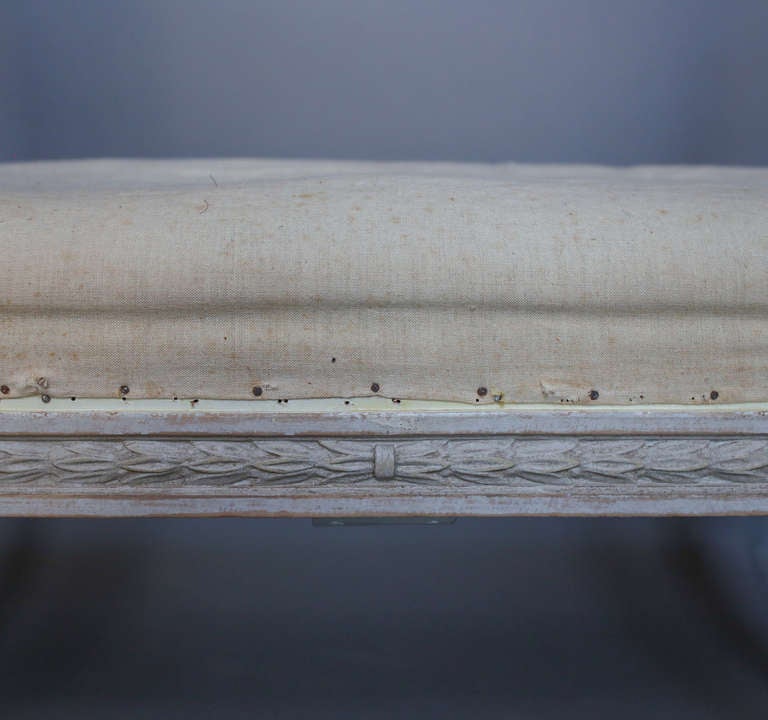 Carved Gustavian Style Window Bench