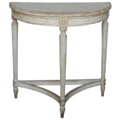 Small Gustavian Style Demilune Table